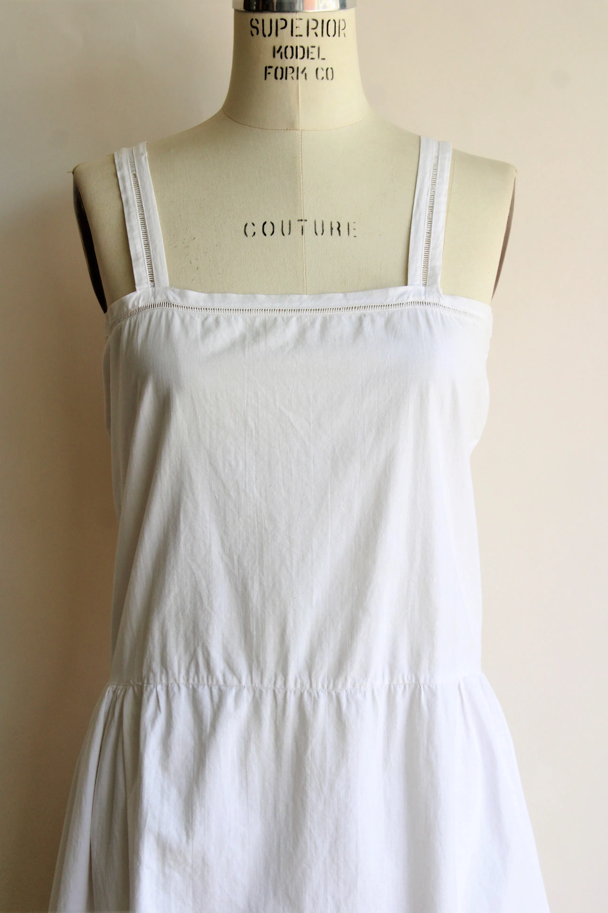 Vintage 1920s White Cotton Chemise