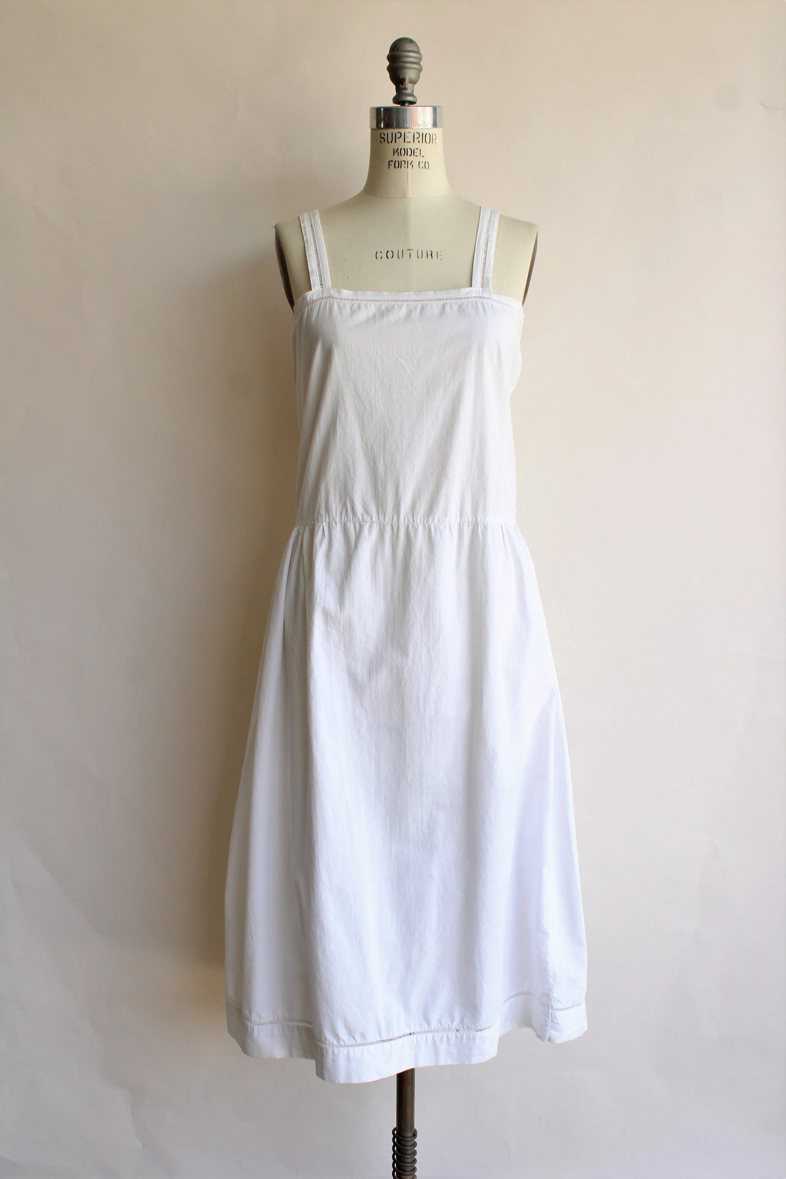 Vintage 1920s White Cotton Chemise