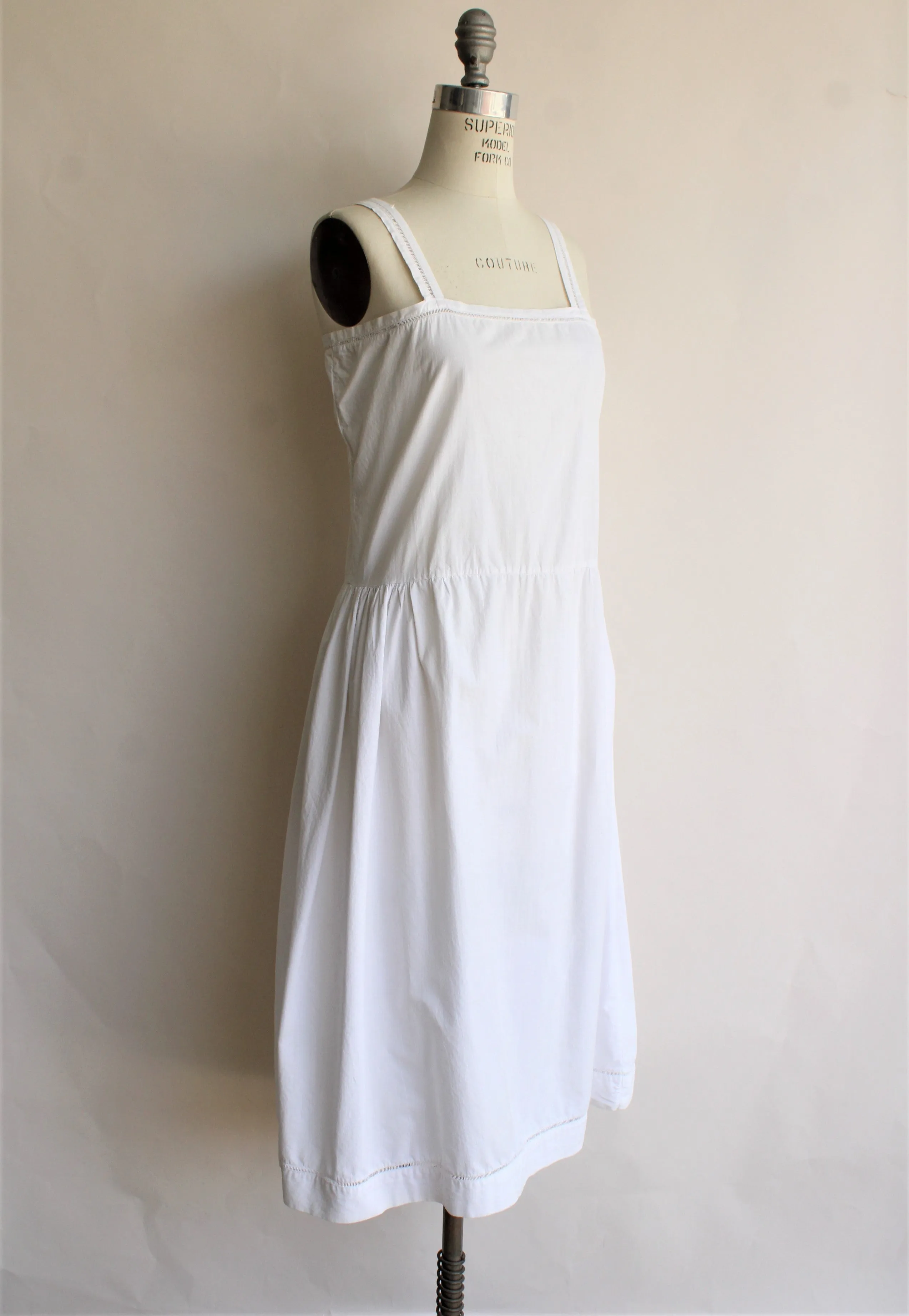 Vintage 1920s White Cotton Chemise