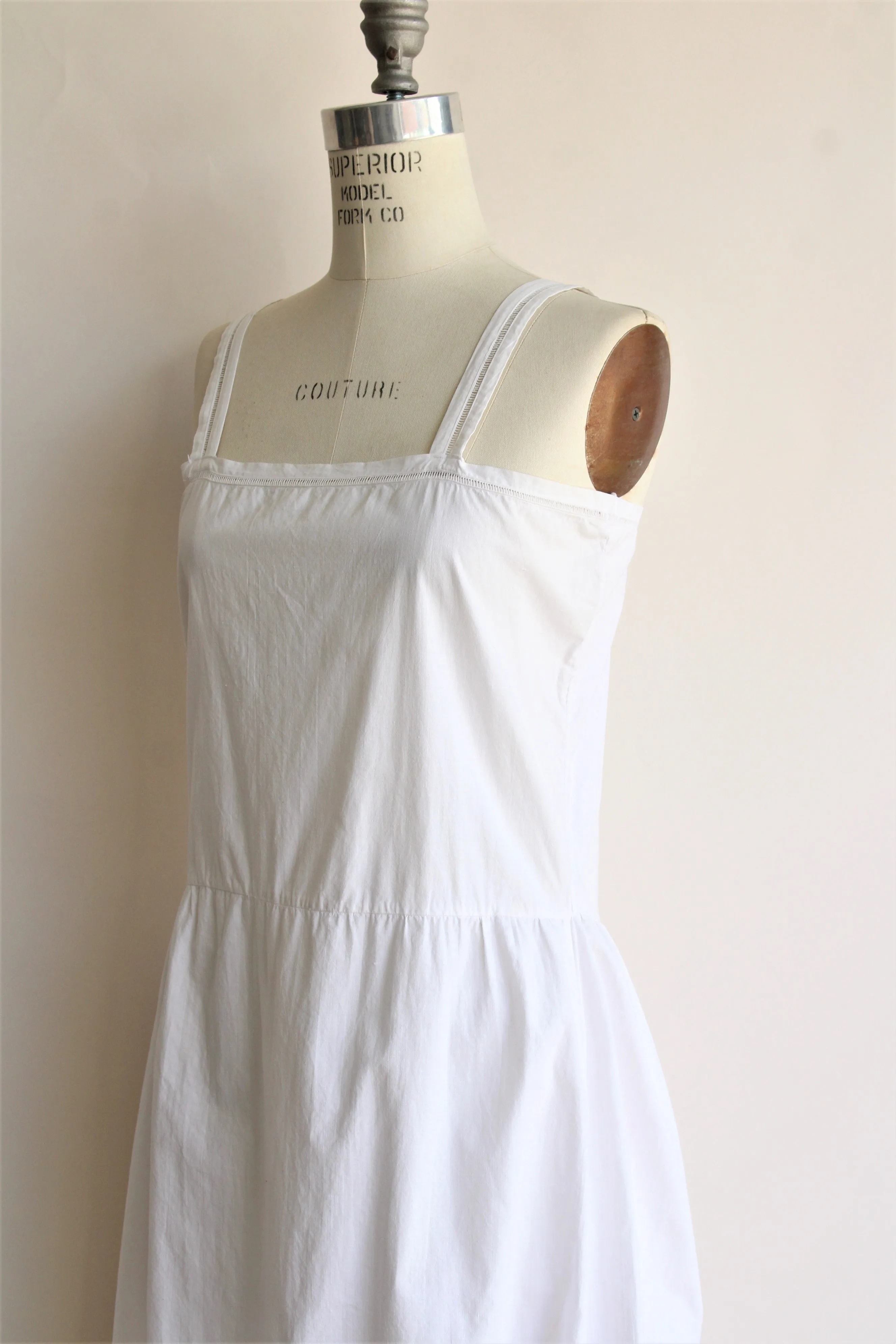 Vintage 1920s White Cotton Chemise