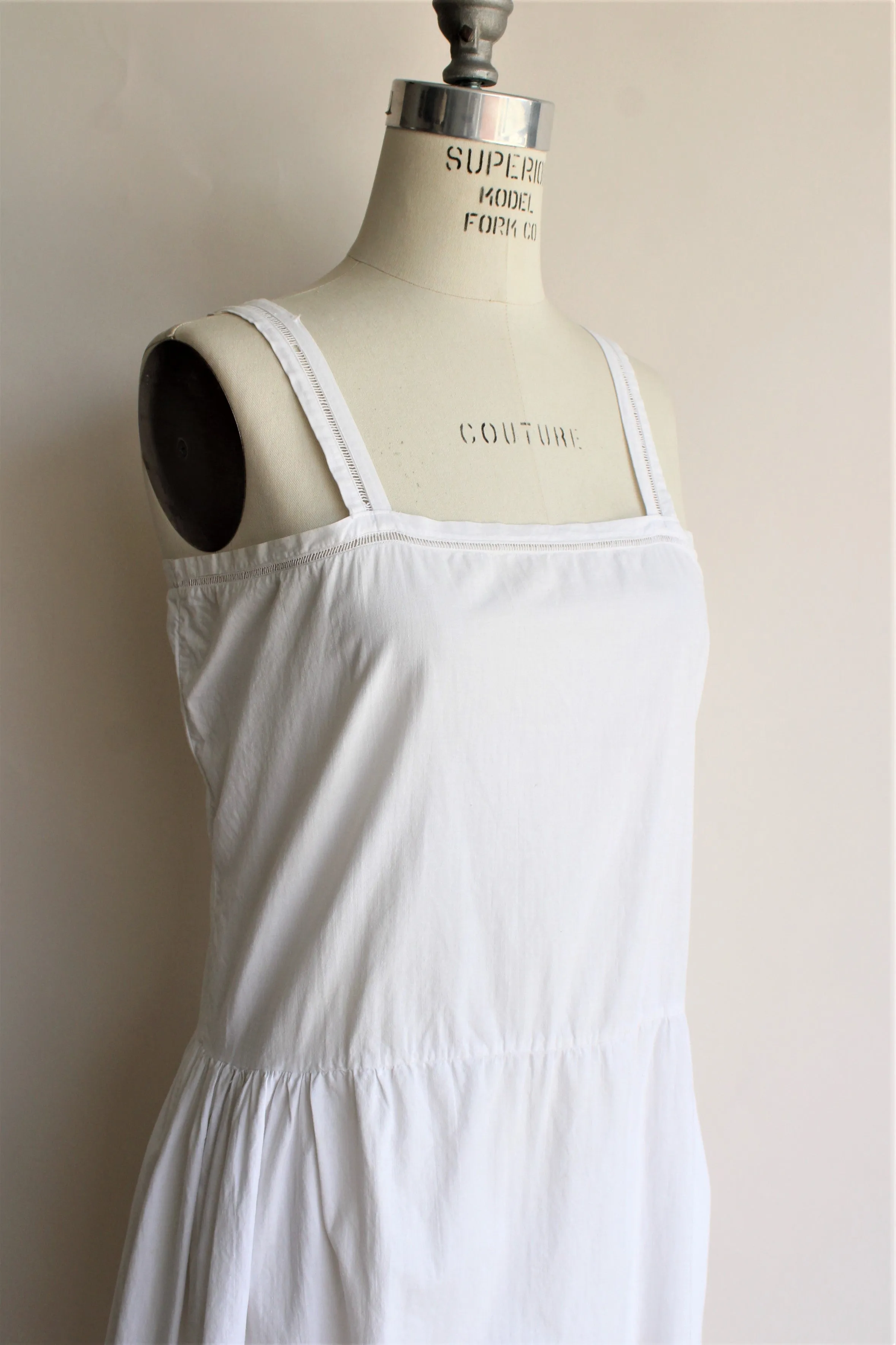 Vintage 1920s White Cotton Chemise