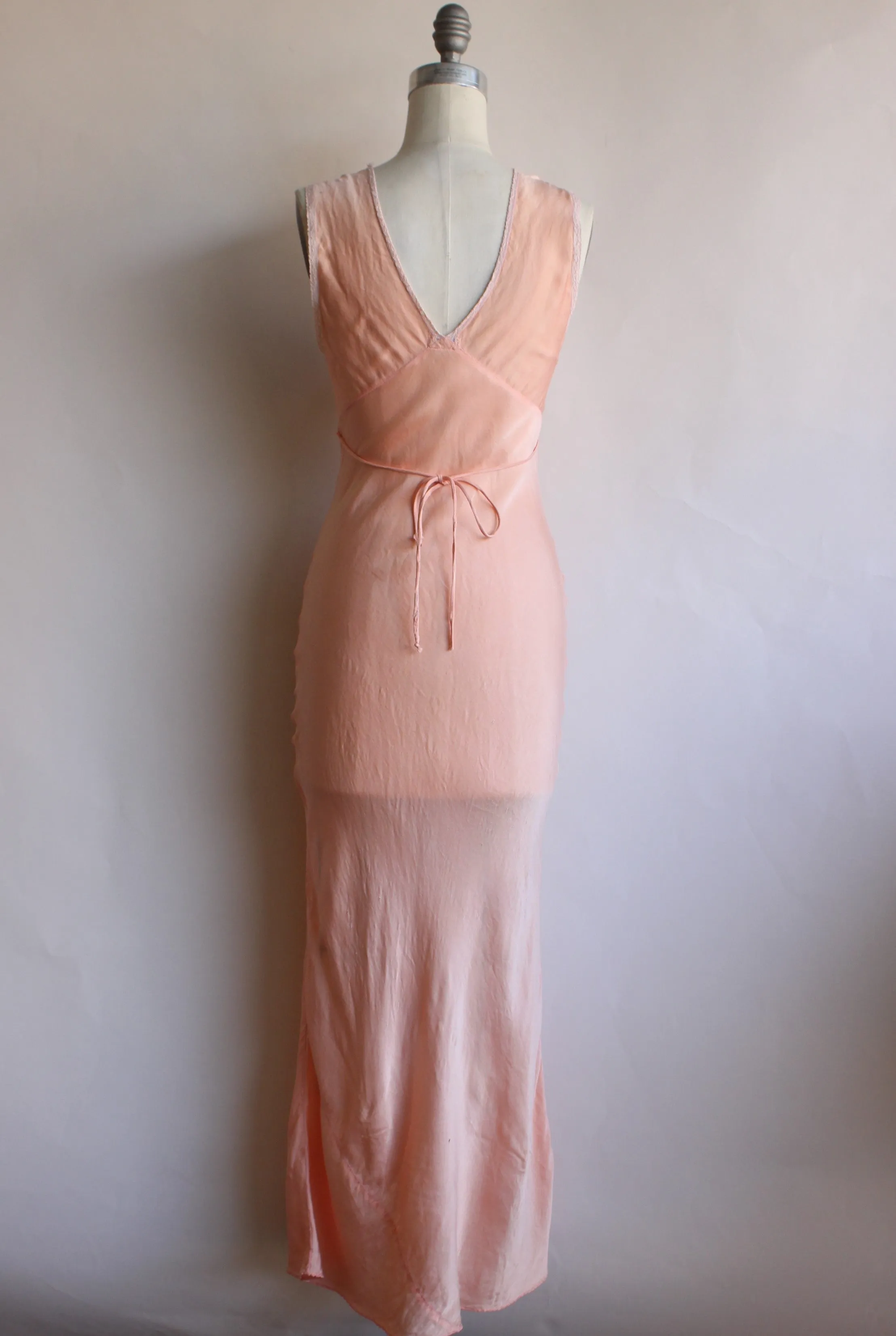 Vintage 1930s Blush Silk Nightgown by Arghin