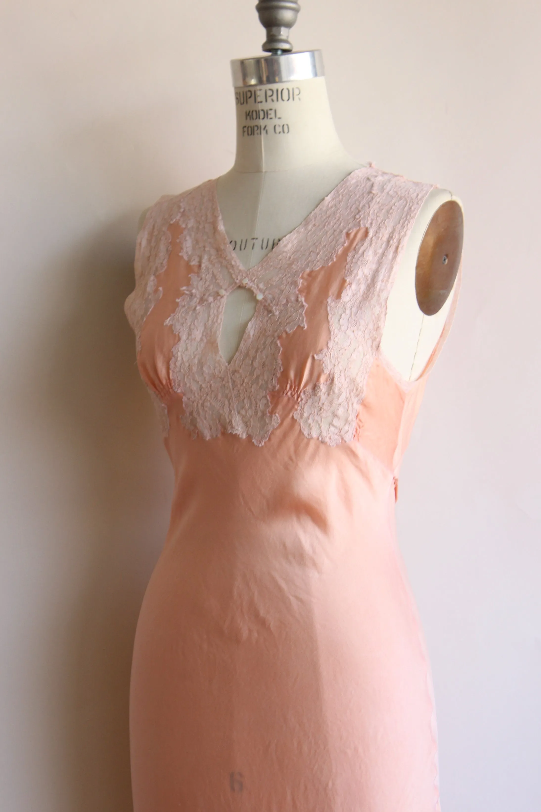 Vintage 1930s Blush Silk Nightgown by Arghin