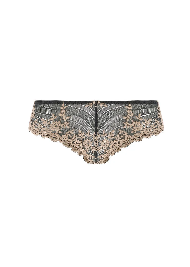 Wacoal Embrace Lace Tanga, Ebony / Shifting Sand