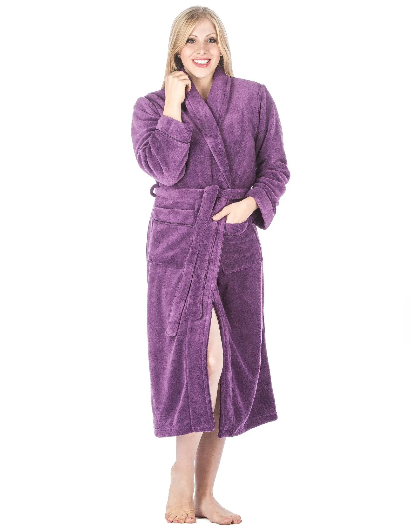 Women's Premium Coral Fleece Plush Spa/Bath Robe