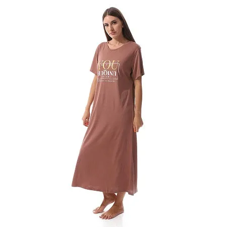 Women's Short Sleeve Cotton Nightgown, Casual & Chic Sleepwear