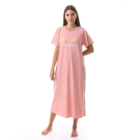 Women's Short Sleeve Cotton Nightgown, Casual & Chic Sleepwear