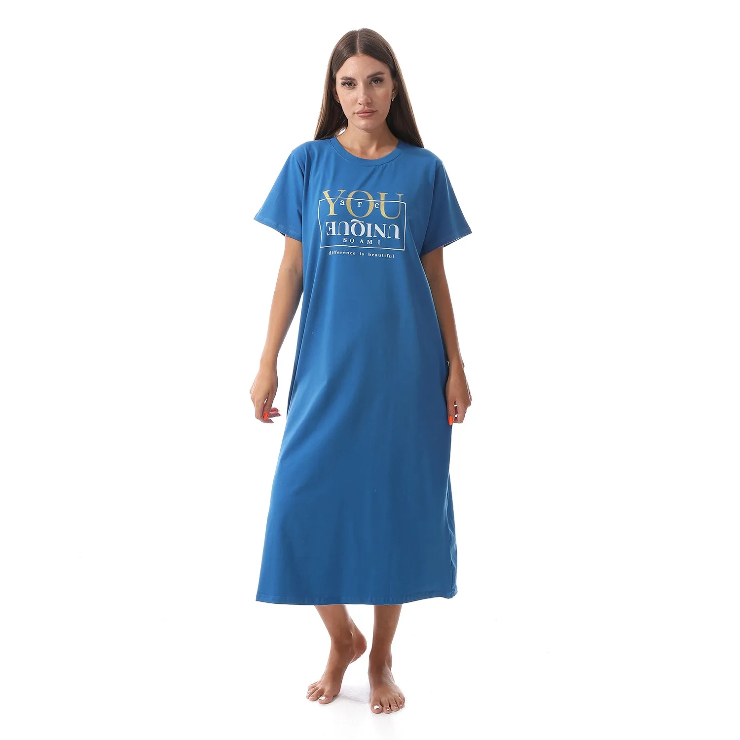 Women's Short Sleeve Cotton Nightgown, Casual & Chic Sleepwear